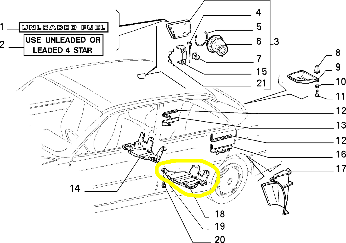 Lancia Dedra Fiat Tempra e Tipo Riparo Posteriore Sinistro Nuovo Originale 7615105