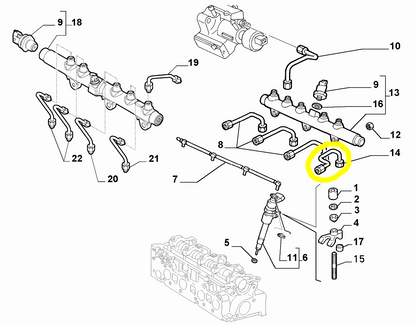 Lancia Lybra e Musa 1900 JTD Tubazione Rigida Impianto Alimentazione Nuova Originale 46781115 60814764