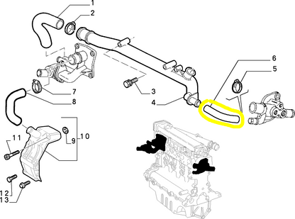 Lancia K 2400 TD Water Pump Union Sleeve New Original 7776165