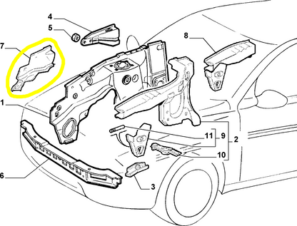 Lancia Y  Fiat Punto Fiancata Anteriore Destra Nuova Originale 7733232 46738365