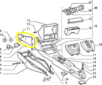 Lancia Delta R86 Left Door Central Tunnel Cabinet New Original 95514928