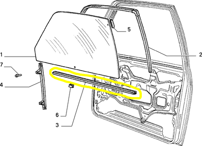 Autobianchi Y10 Right Window Seal Gasket New Original 7550397