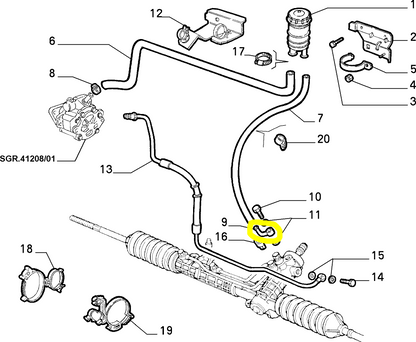 Lancia Delta e Dedra 1800 e 2000 Raccordo Scatola Sterzo Nuovo Originale 7712939