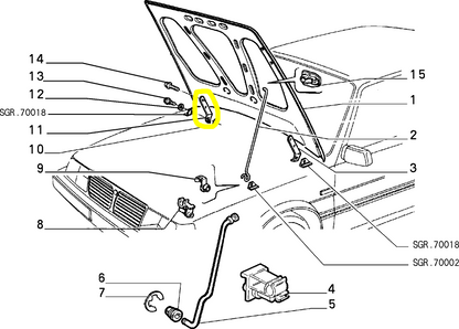 Lancia Thema Cerniera Destra Cofano Motore Nuova Originale 82390289