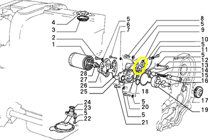 Lancia Thema TD Fiat Croma Guarnizione di Tenuta Corpo Pompa Olio Nuova Originale 98421280 7302377