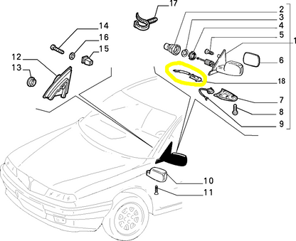 Lancia Delta and Dedra Rearview Mirror Air Conditioning Sensor New Original 71712432