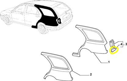 Lancia Lybra SW Rivestimento Metallico Fanale Posteriore Destro Nuovo Originale 46453123