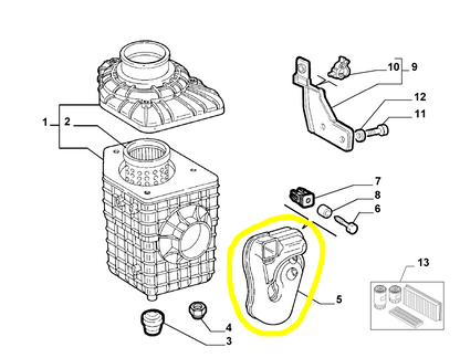 Lancia Lybra Air Filter Box Air Intake New Original 7786256