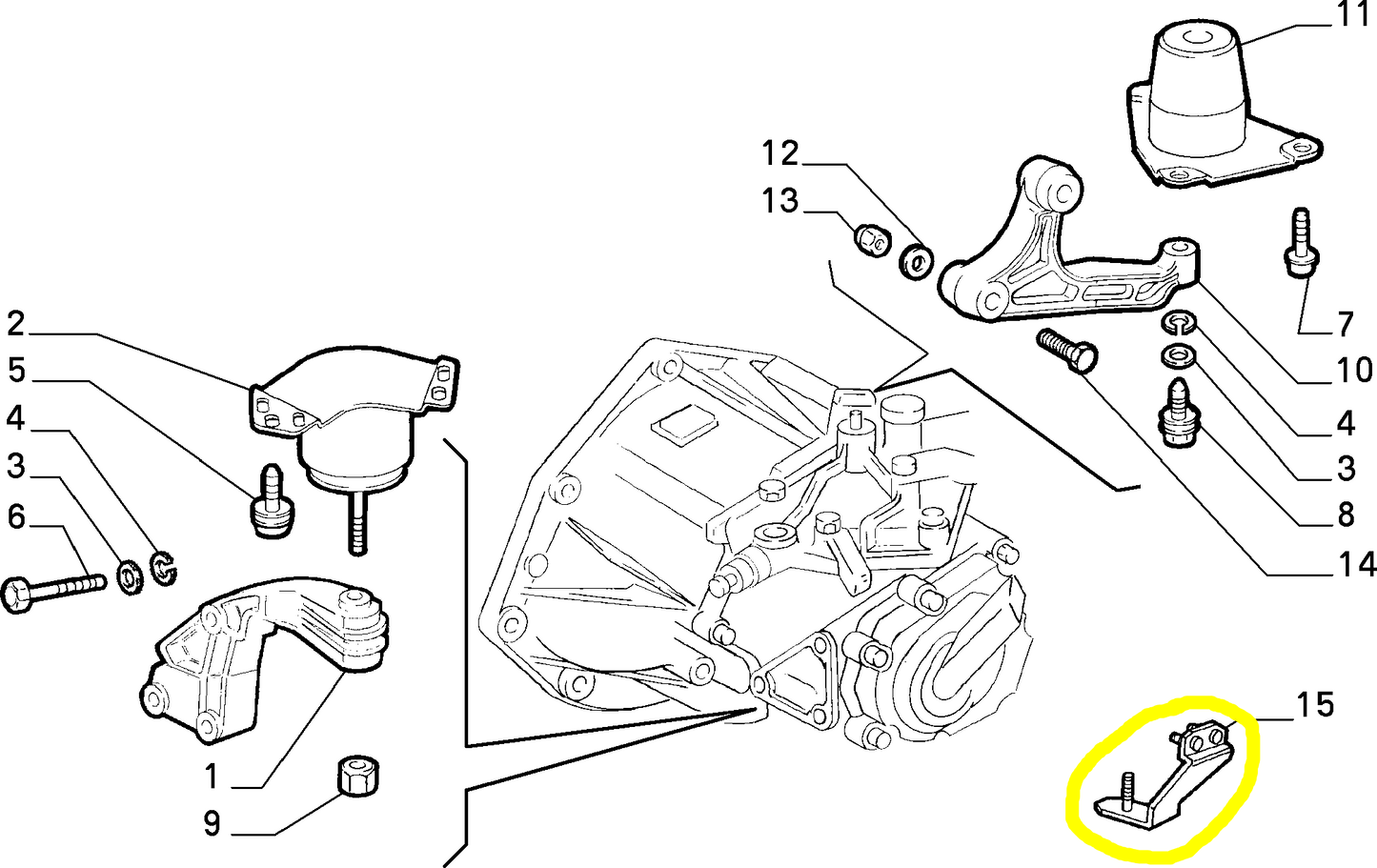 Lancia Y Fiat Punto Staffa Sospensione Motore Nuova Originale 46518185