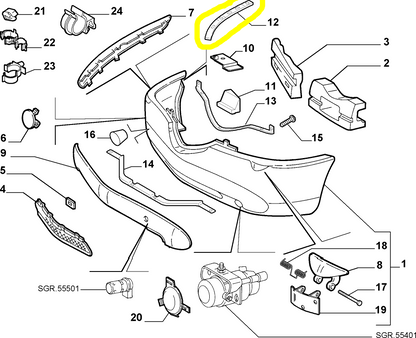 Lancia Thesis Staffa Destra Paraurti Anteriore Nuova Originale 60660010