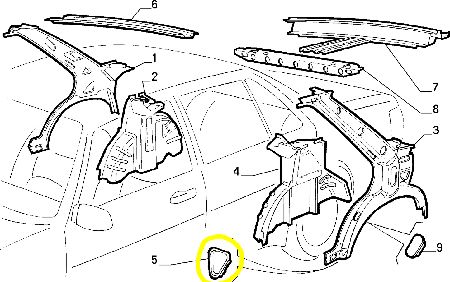 Lancia Thema Fiat Croma Tappo Ossatura Posteriore Nuova Originale 82408127 82440665