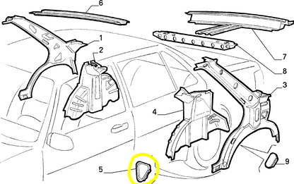 Lancia Thema Fiat Croma Tappo Ossatura Posteriore Nuova Originale 82408127 82440665