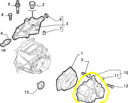 Lancia Y Fiat Punto Coperchio Scatola Cambio a 6 Rapporti Nuovo Originale 7767798 7767797
