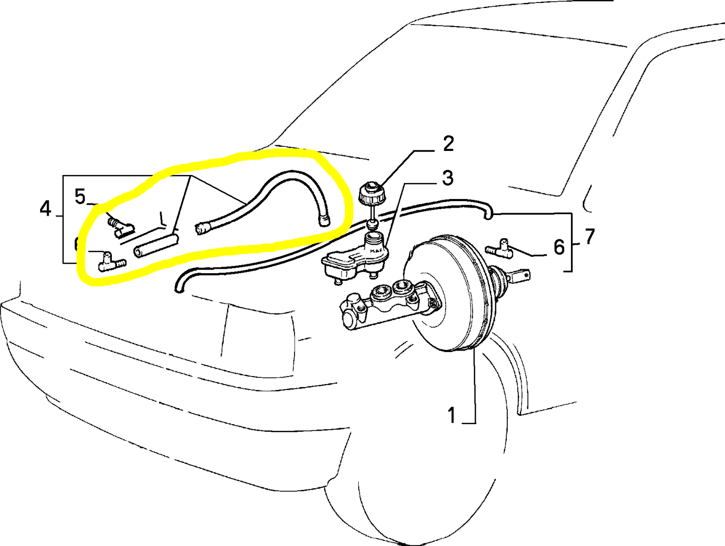 Autobianchi Y10 4WD Brake Booster Hose New Original 7719423