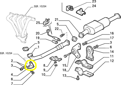 Lancia K and Lybra Exhaust Pipe Bracket New Original 60611405