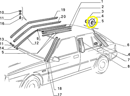 Lancia Delta Integrale Evoluzione and R86 Rear Molding Seal Gasket 82396297