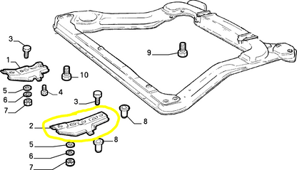 Lancia Thema TD Fiat Croma Engine Suspension Reinforcement New Original 82472032