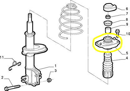 Lancia Y Tassello Elastico Sospensione Anteriore Nuovo Originale 46452740 7775940