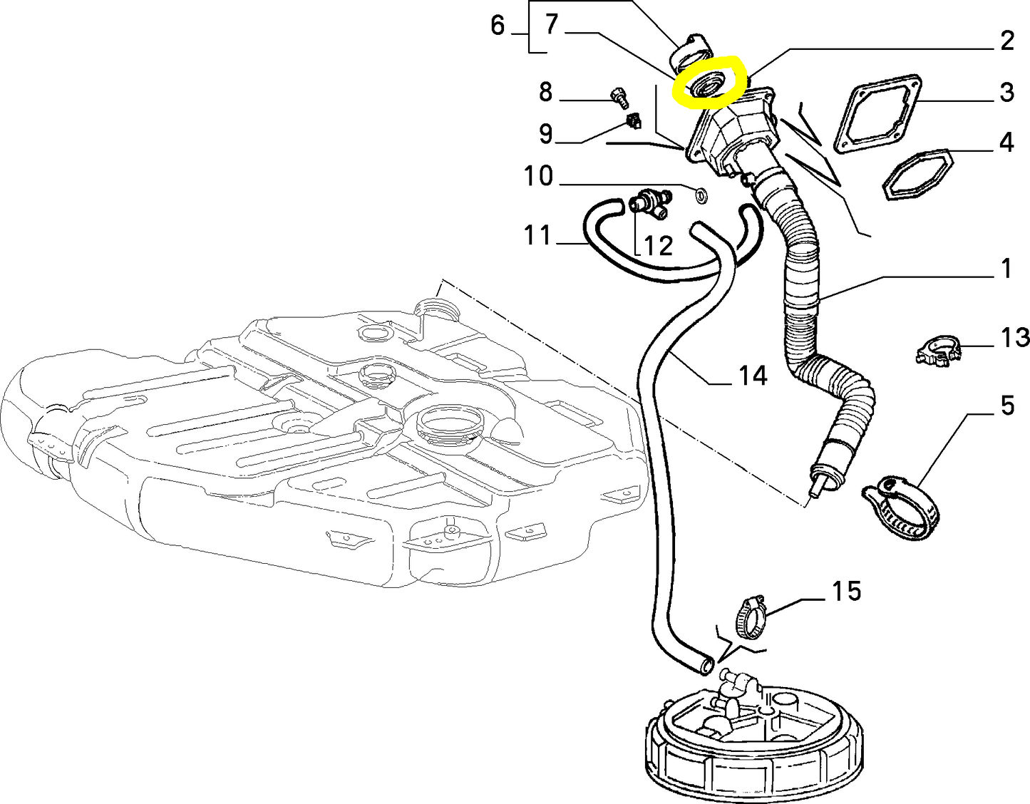 Lancia Thema Delta Integrale Fiat Croma Guarnizione Tenuta Tappo Carburante Nuova Originale 82421642