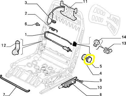 Lancia K Front Seat Lumbar Adjustment Knob New Original 126913636