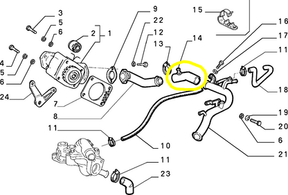 Lancia Dedra Integrale Water Pump Flexible Hose New Original 7675115