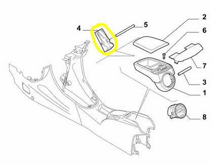 Lancia Delta Fiat Bravo Front Armrest Lock New Original 71748981