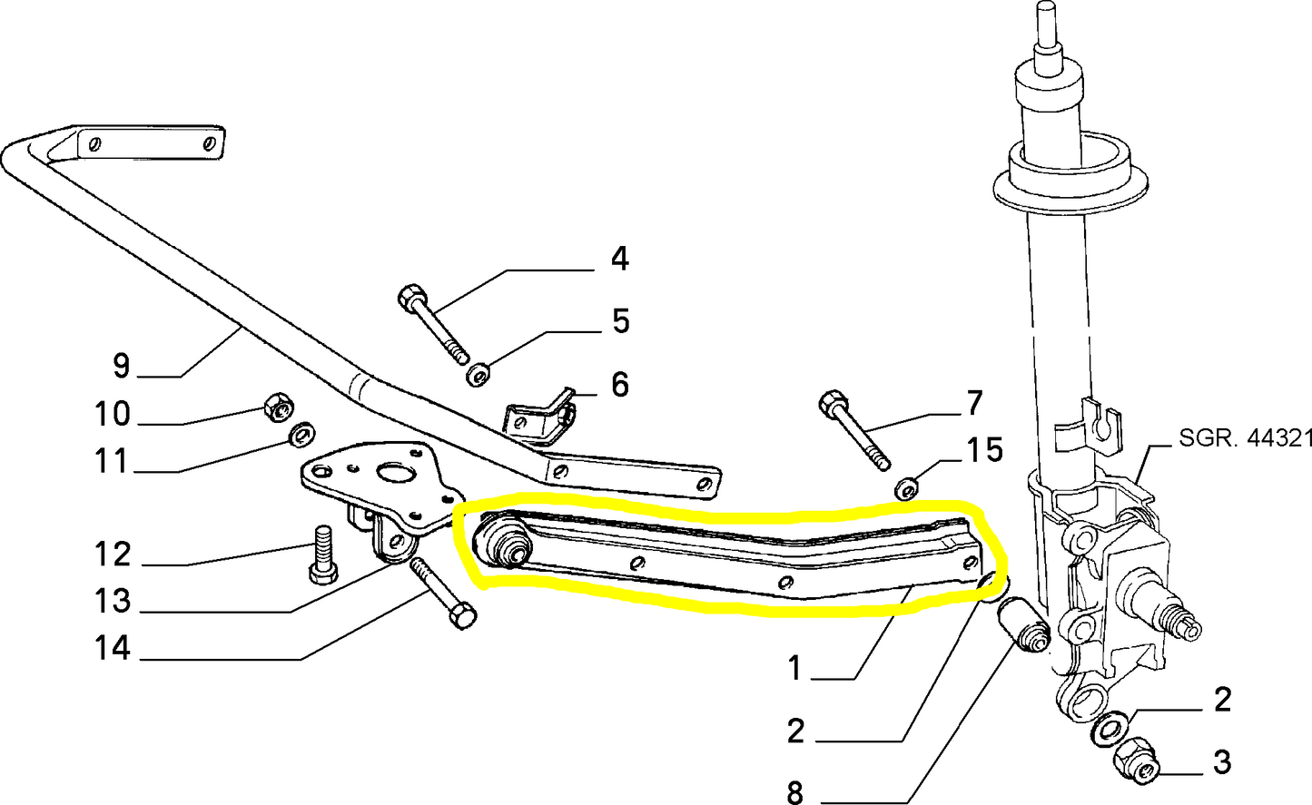 Lancia Thema Right Rod Rear Suspension Tie Rod New Code 82480033