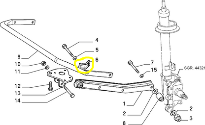 Lancia Thema Fiat Croma Staffa Sospensione Posteriore Destra Nuova Originale 82442356