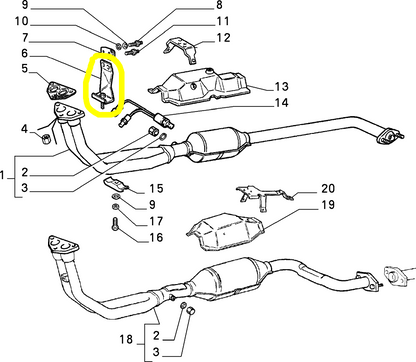 Autobianchi Y10 1100 Fiat panda Staffa Tubazione di Scarico Nuova Originale 7673301