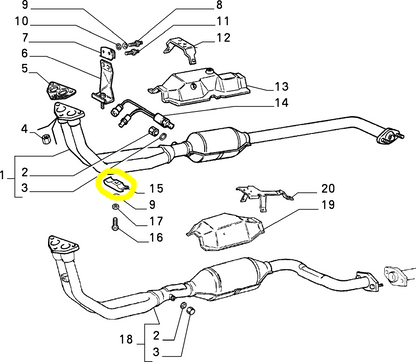 Autobianchi Y10 1100 Staffa Tubo Collettore di Scarico Nuova Originale 7673302