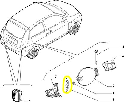 Lancia Ypsilon Alfa Romeo 147 Blocchetto Sportello Carburante Nuovo Originale 46737169
