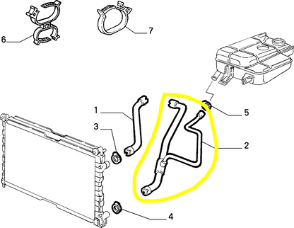 Lancia Delta Manicotto Flessibile Inferiore Radiatore Nuovo Originale 7701769