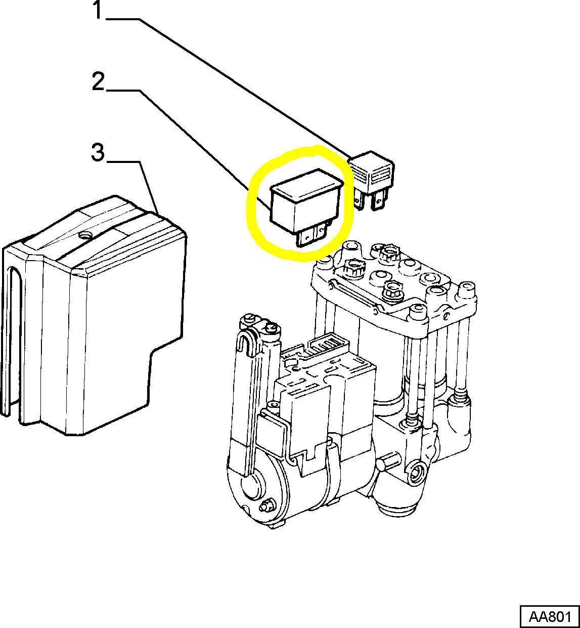 Lancia Dedra Integrale and Thema ABS Pump Relay New Original 9940354 9951198