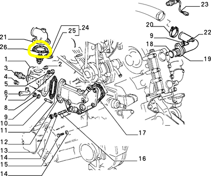 Lancia Thema TD Fiat Croma Guarnizione di Tenuta Corpo Pompa Acqua Nuova Originale 98420754 4837222