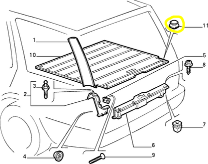 Lancia Thema SW Pulsante Tendina Vano Bagagliaio Nuovo Originale 82470571