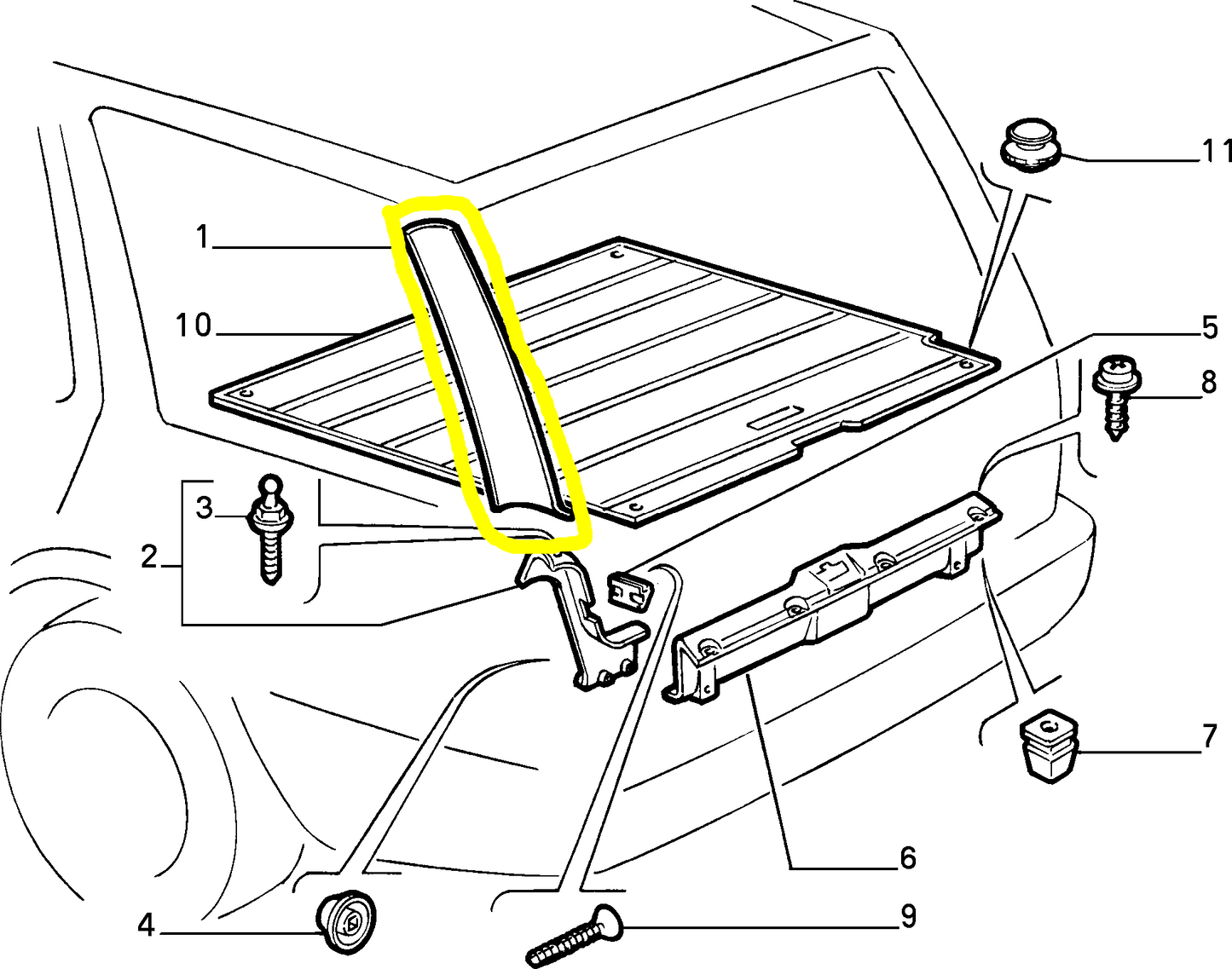 Lancia Thema SW Rivestimento Destro Vano Bagagliaio Nuovo Originale 176459381 176459380