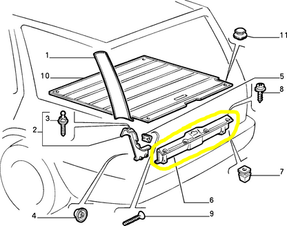 Lancia Thema SW Baggage Compartment Rear Cross Member Interior Covering Code 176648980 176459780