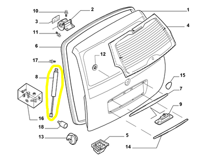 Lancia Phedra Fiat Ulysse Puntello Ammortizzatore Cofano Bagagliaio Nuovo Originale 1489342080