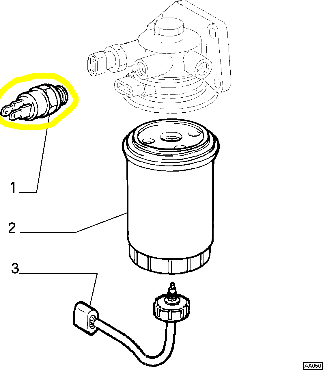 Lancia K TD Sensore Termostatico Filtro Combustibile Savara Nuovo Originale 9946612