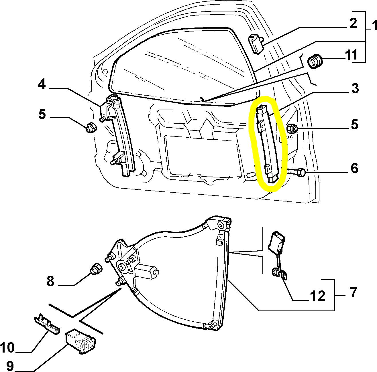 Lancia Lybra Canalino Portiera Anteriore Destra Nuovo Originale 46543859 - Raggi's Automobilia e Ricambi Auto