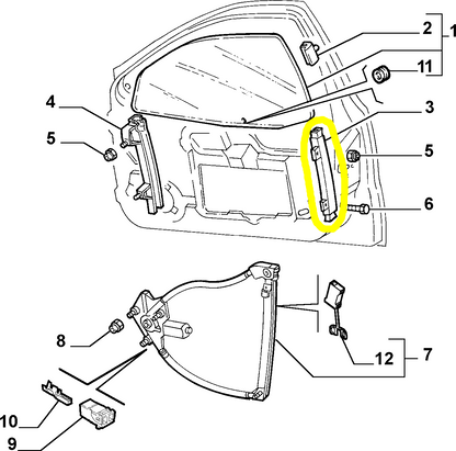Lancia Lybra Canalino Portiera Anteriore Destra Nuovo Originale 46543859 - Raggi's Automobilia e Ricambi Auto