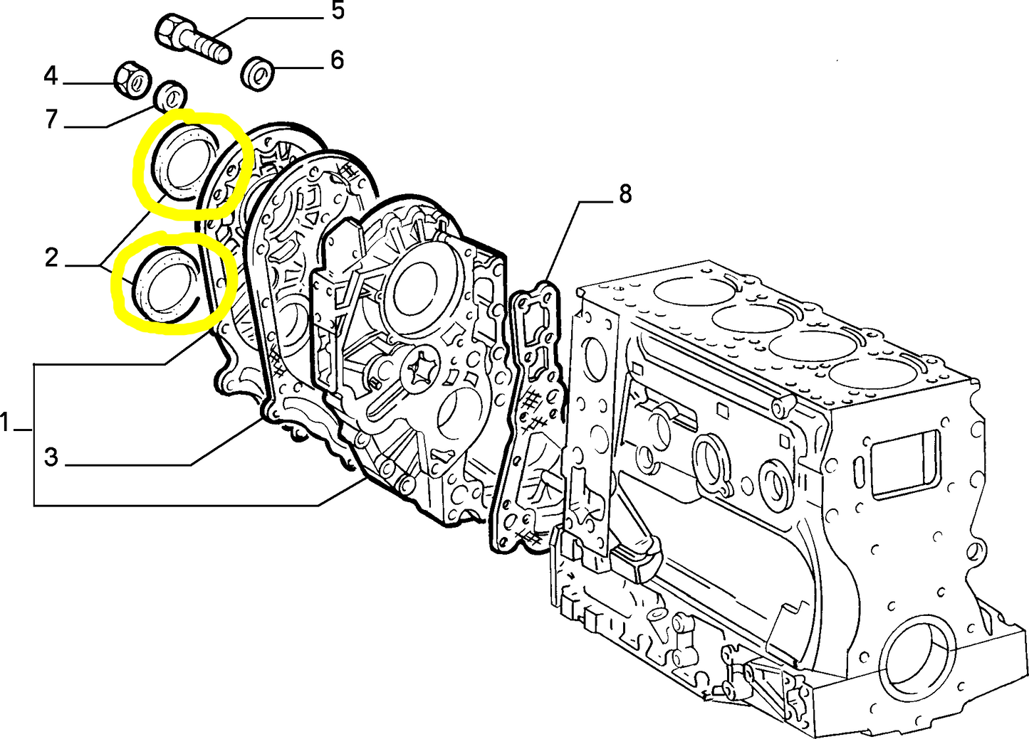 Lancia Thema TD Fiat Croma Engine Crankcase Seal Gasket New Original 98428409 98429409