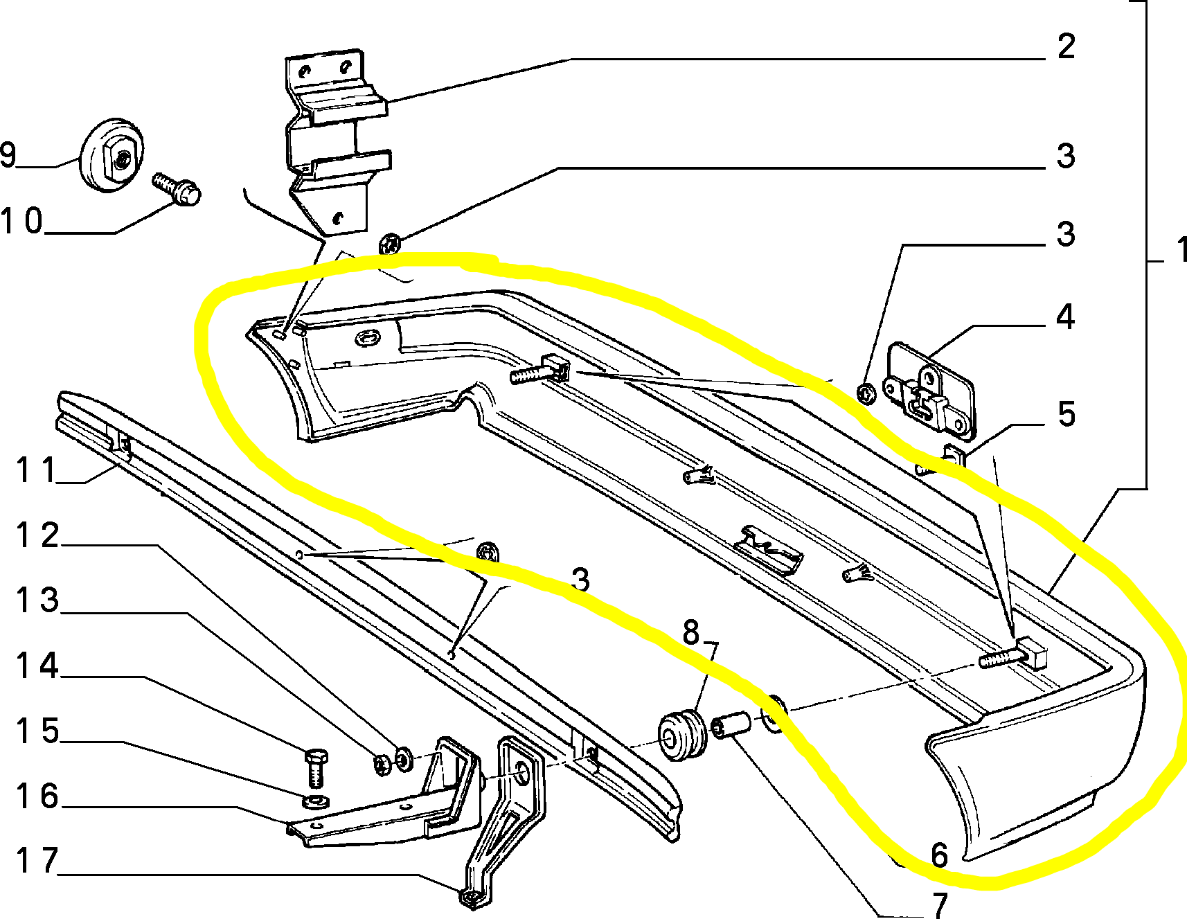 Lancia Delta Evoluzione Paraurti Posteriore Nuovo Originale 176971999 82468923 - Raggi's Collectibles' Automotive Art