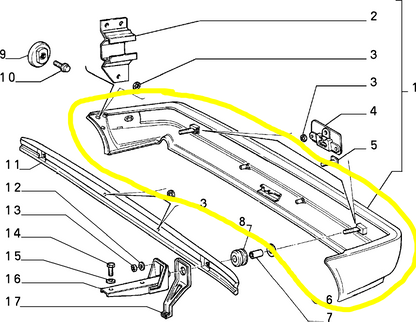 Lancia Delta Evoluzione Paraurti Posteriore Nuovo Originale 176971999 82468923 - Raggi's Collectibles' Automotive Art