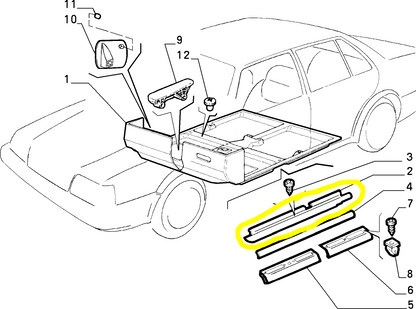Lancia Thema Fiat Croma Left Doorsill Moulding New Original 177136680 82403028