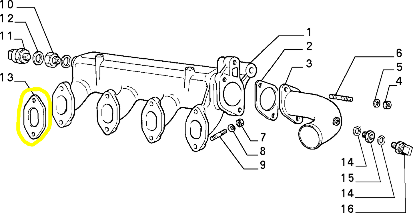 Lancia Thema TD Fiat Croma and Ducato Intake Manifold Seal Gasket New Original 98425767 4279436