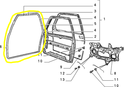 Autobianchi Y10 Front Door Seal Gasket Chanel New Original 5952228 5952160