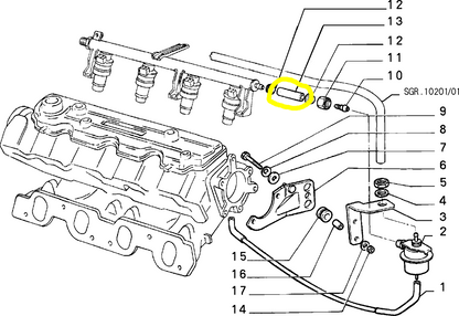 Lancia Thema Fiat Croma Tubo Flessibile Impianto Alimentazione 7678677 7596871