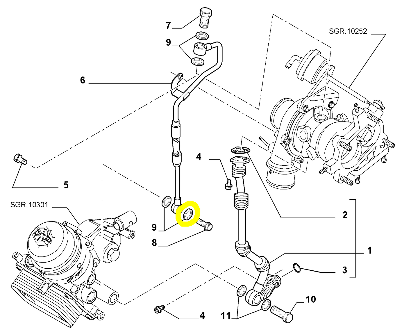 Lancia Delta 1400 Lubrication Union Seal Gasket New Original 71769771