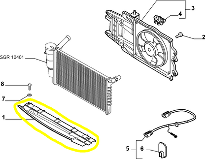 Lancia Ypsilon Radiator Conveyor New Original 51725089 46829727